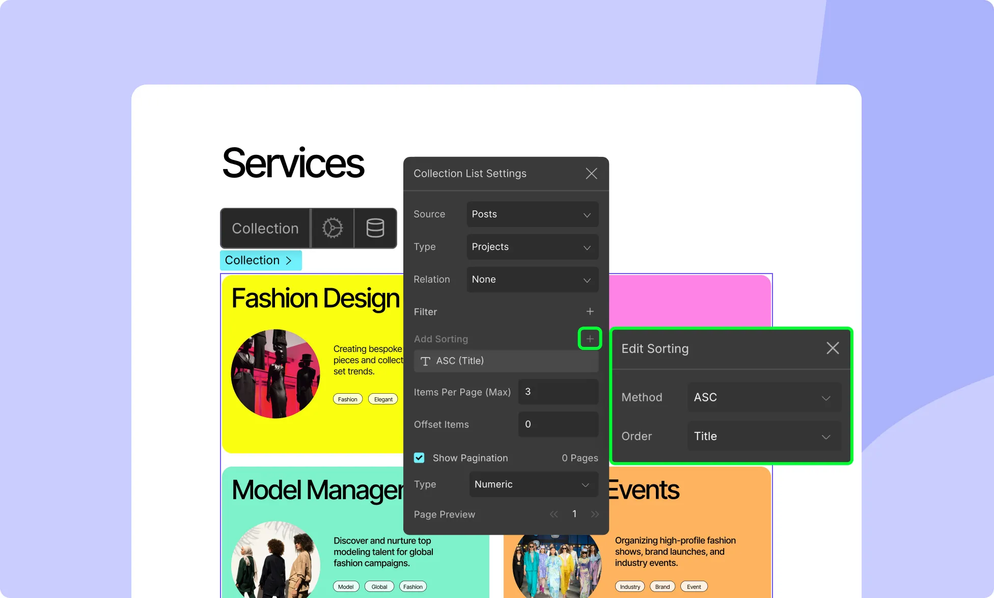 Add sorting of collection
